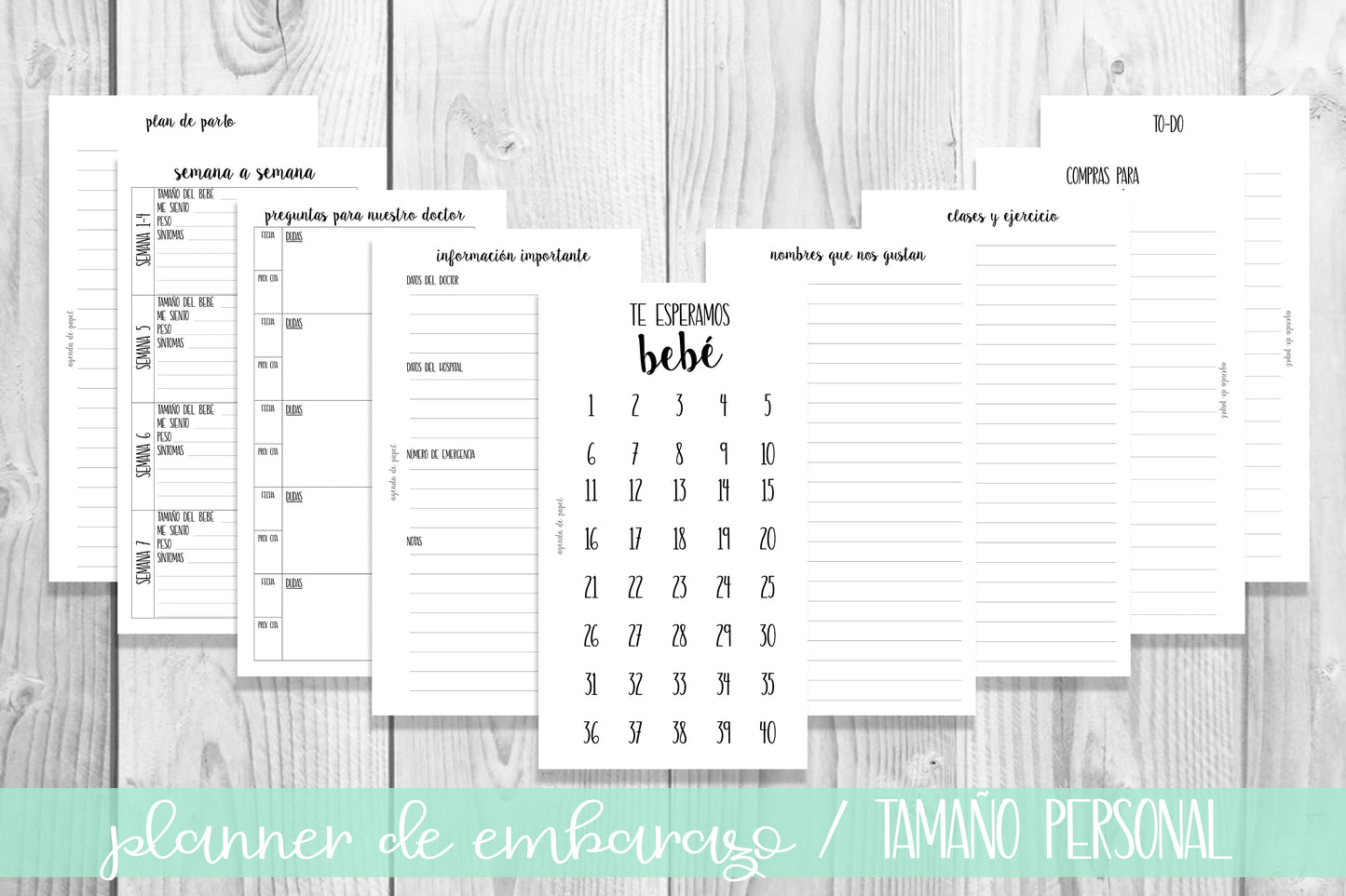 Planner de Embarazo // Agenda de Papel