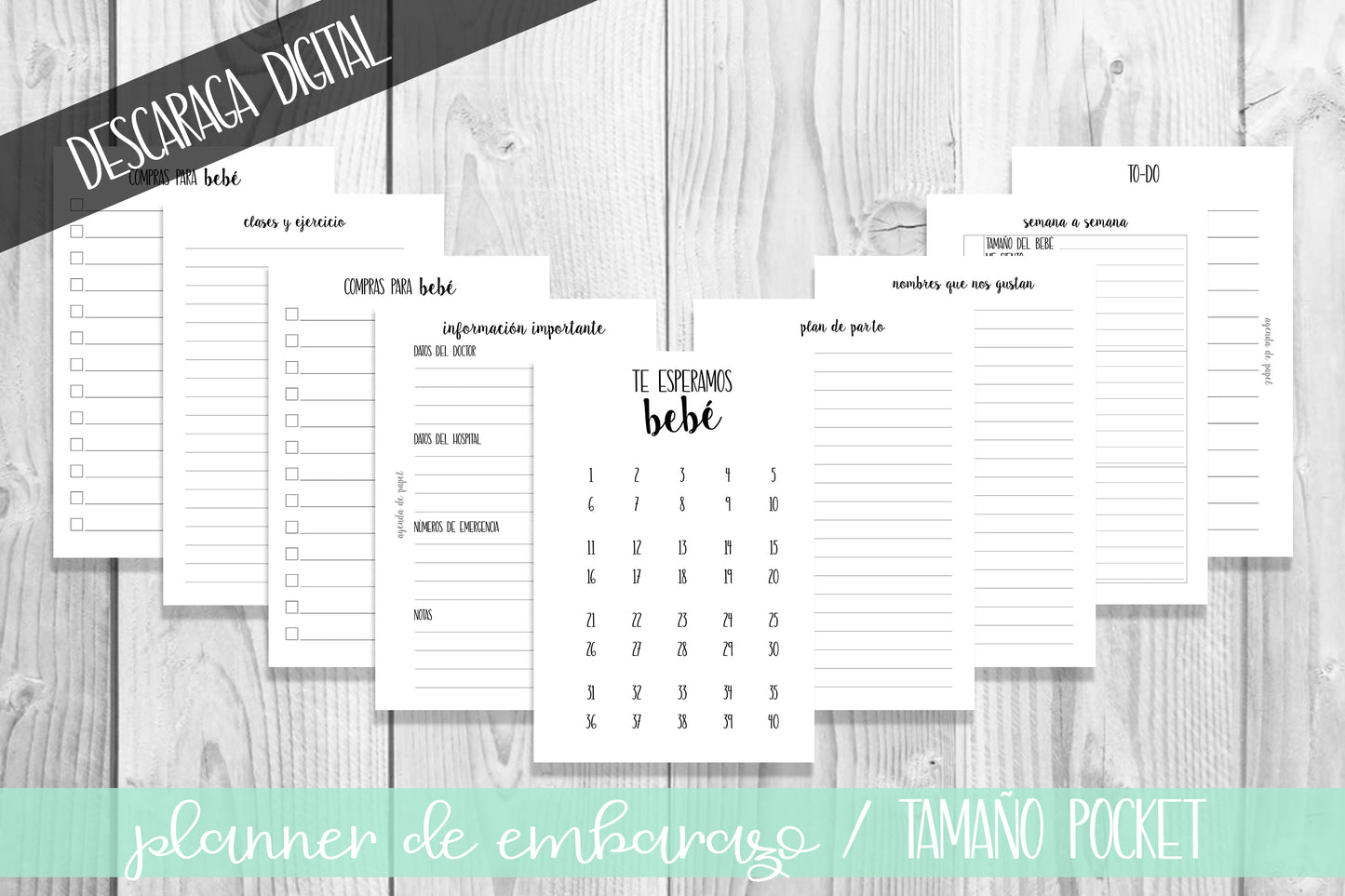 Planner de Embarazo DESCARGA DIGITAL // Agenda de Papel