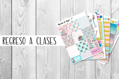 Kit semanal Regreso a clases / Stickers para agenda | Agenda de Papel