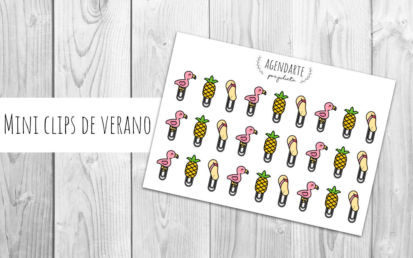 Mini Clips de Verano / Stickers para agenda | Agenda de Papel