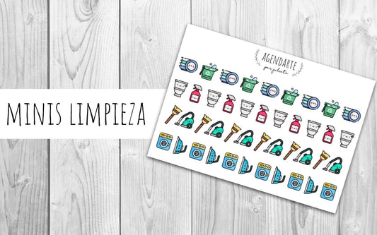 Minis Limpieza / Stickers para agendas | Agenda de Papel