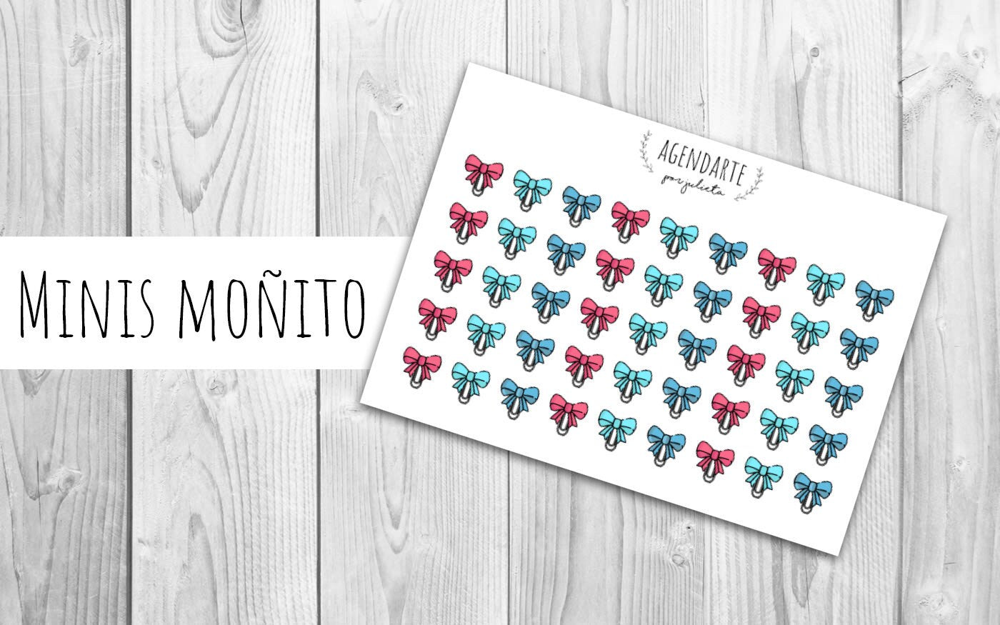 Mini Moñitos con Clip / Stickers para agenda | Agenda de Papel