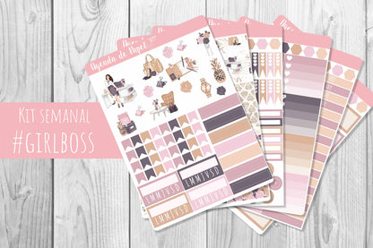 Kit semanal #GIRLBOSS / Stickers para agenda | Agenda de Papel