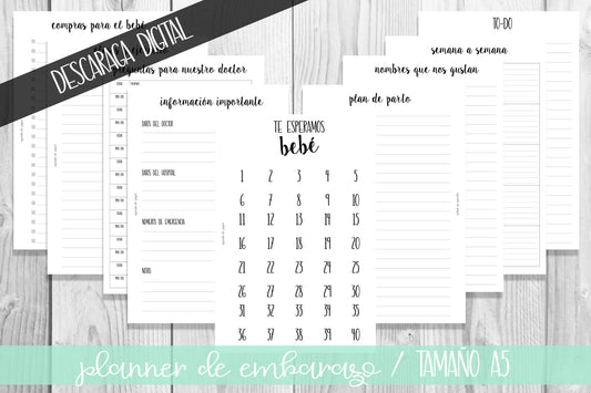 Planner de Embarazo DESCARGA DIGITAL // Agenda de Papel