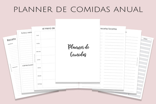 Agenda de Papel // Kit Planea tus Comidas Anual