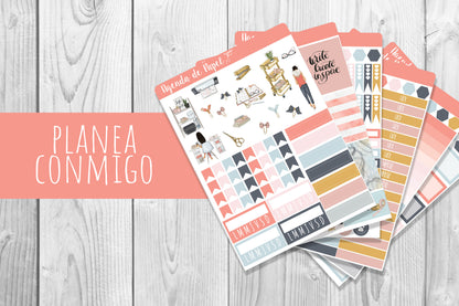 Kit semanal Planea Conmigo / Stickers para agenda | Agenda de Papel