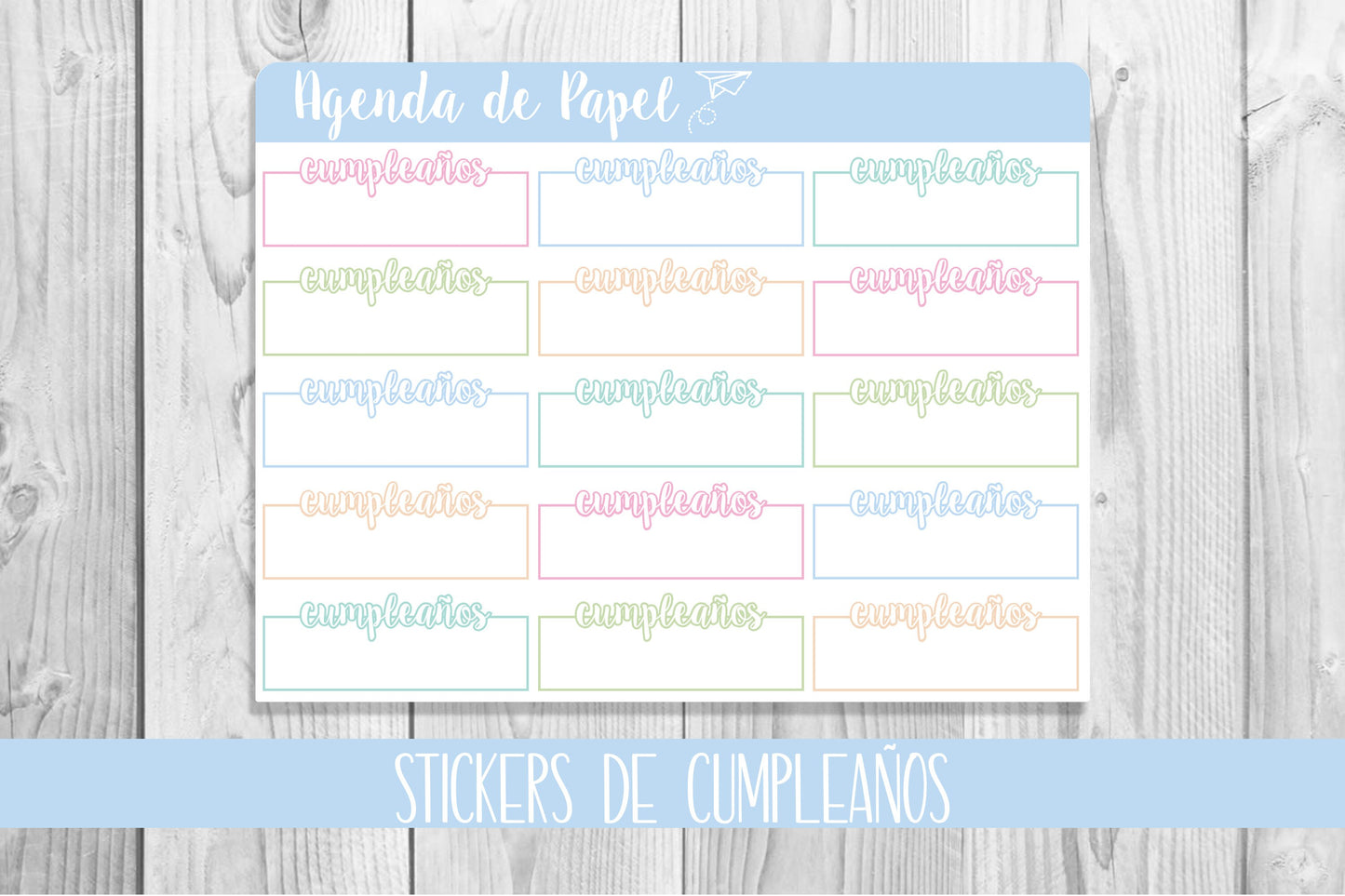 Stickers de Cumpleaños // Agenda de Papel