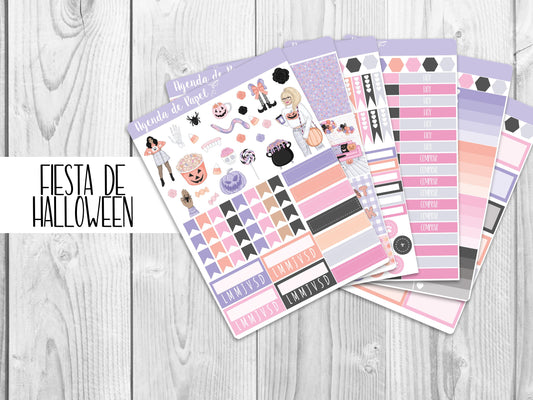 Kit semanal Fiesta de Halloween / Stickers para agenda | Agenda de Papel