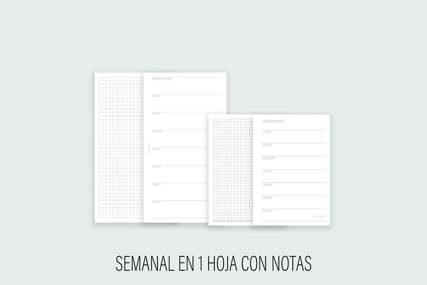 Inserto Semanal con Notas 2025 | Agenda de Papel