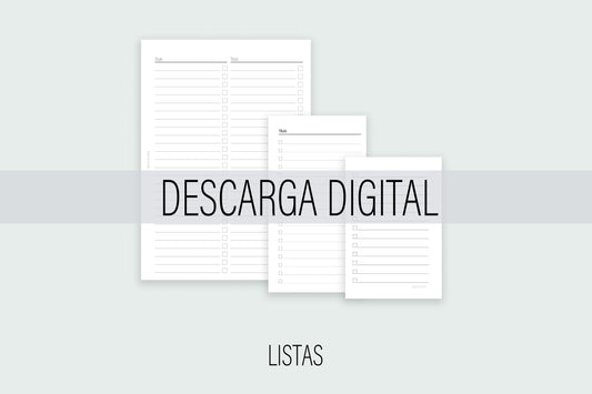 Inserto de Listas / DESACRGA DIGITAL | Agenda de Papel