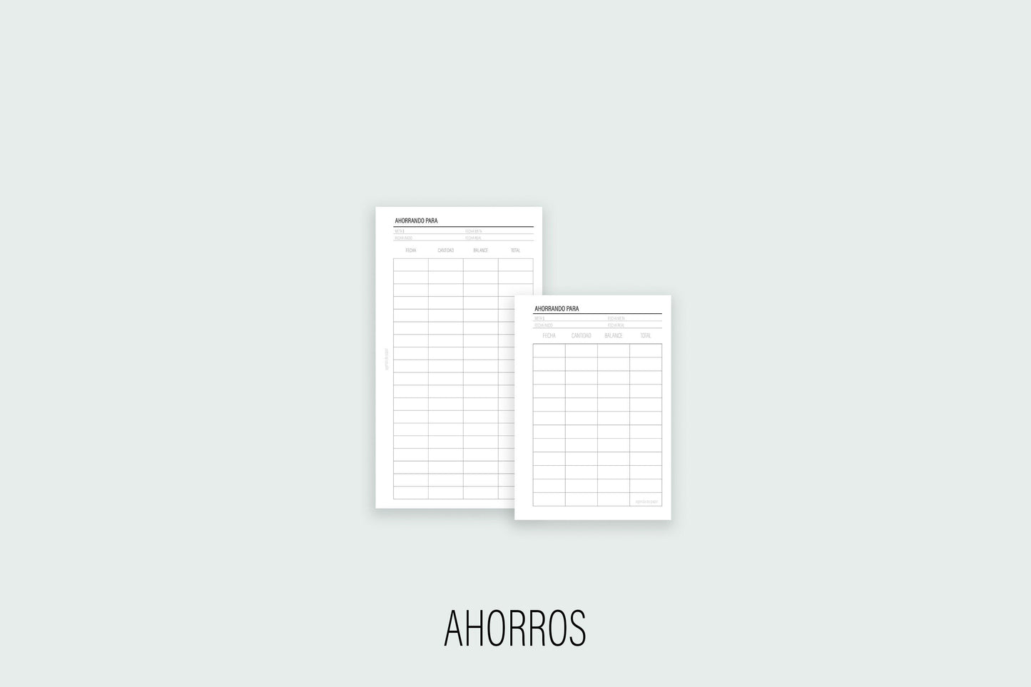 Inserto de Ahorros | AGENDA DE PAPEL