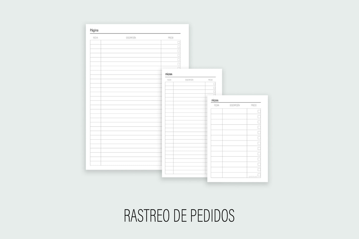 Inserto de Rastreo de Pedidos | Agenda de Papel