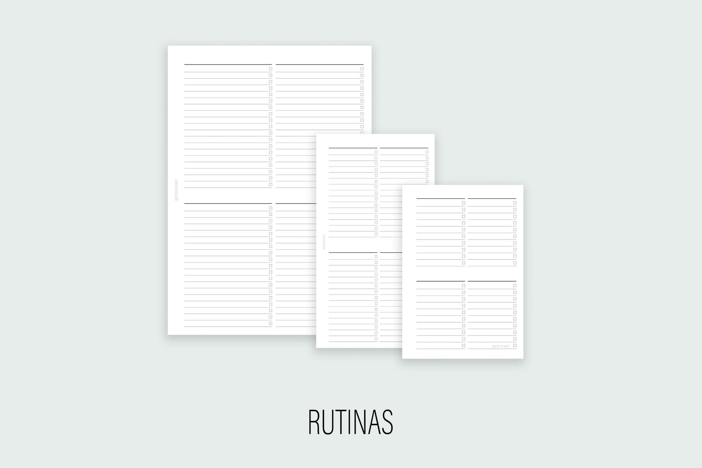 Inserto de Rutinas | Agenda de Papel