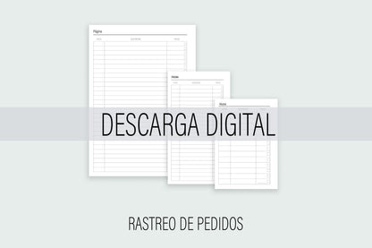 Inserto de Rastreo de Pedidos / DESCARGA DIGITAL | Agenda de Papel