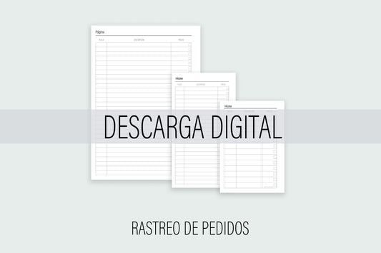 Inserto de Rastreo de Pedidos / DESCARGA DIGITAL | Agenda de Papel