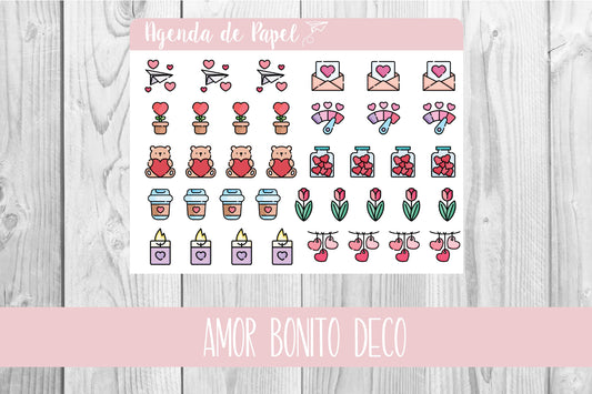 Mini Stickers Amor Bonito Deco | Agenda de Papel